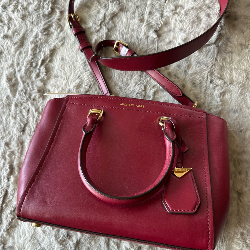Michael Kors Red Satchel with Versatile Design